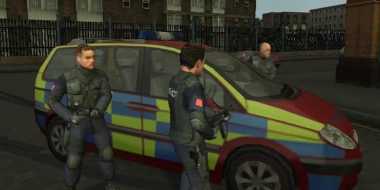 The Getaway Black Monday Screenshot Of Police Officers Next To Vehicle