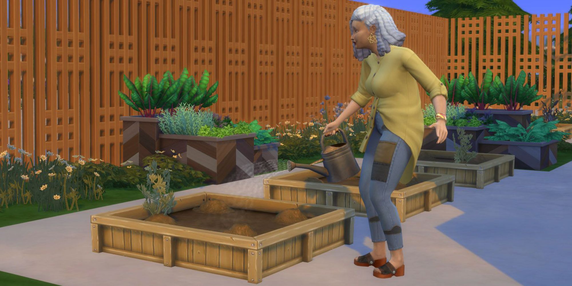 The Sims 4 Blossom Gardening in the eco lifestyle community garden