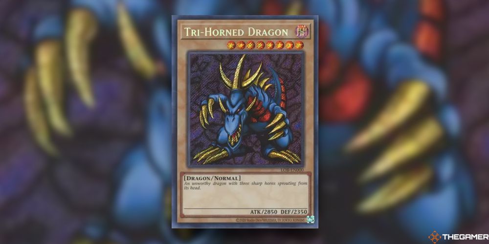 Tri-Horned Dragon card from YuGiOh-1