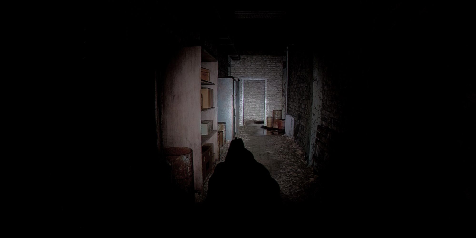 Unrecord dark hallway