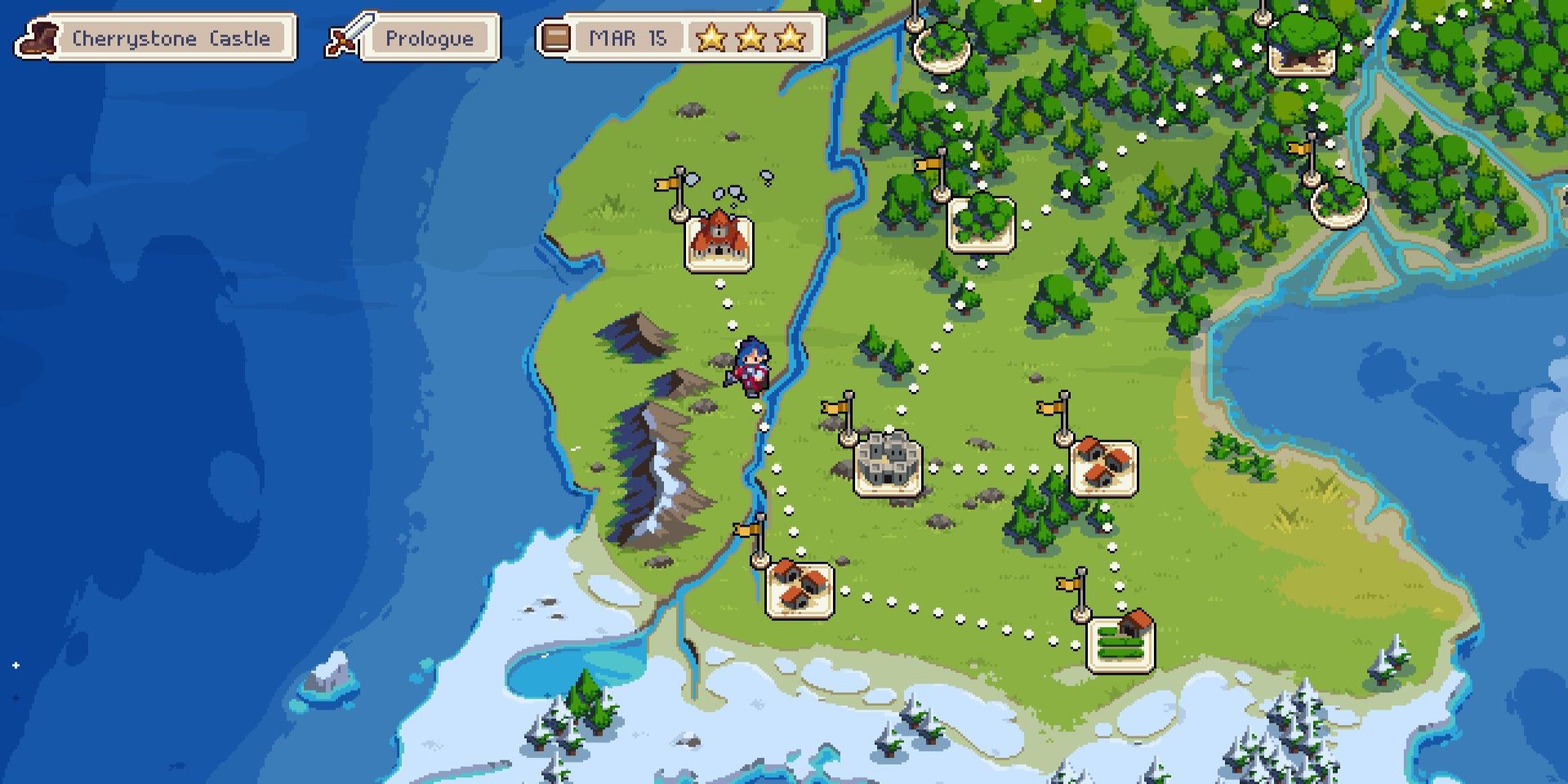 Characters moving on the map in Wargroove