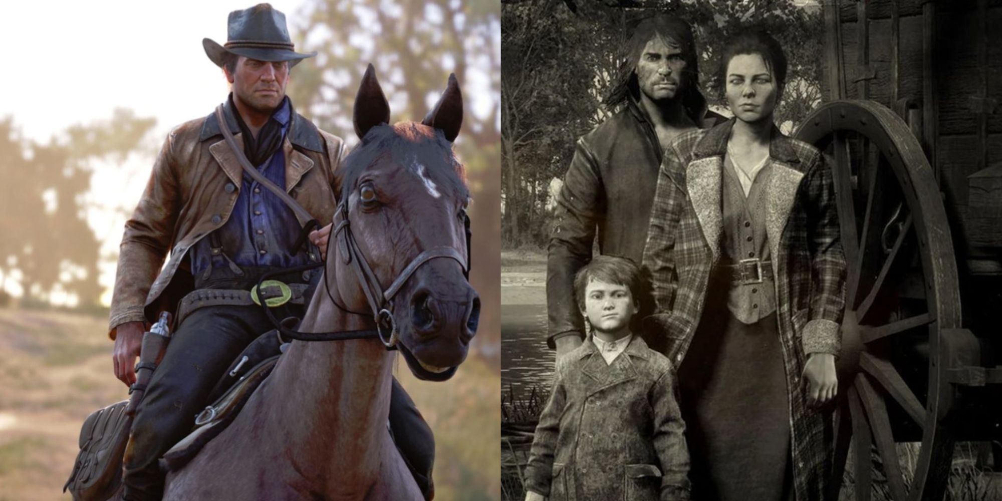 When Did Red Dead Redemption 2 Take Place Featured Split Image Arthur And Marston Family