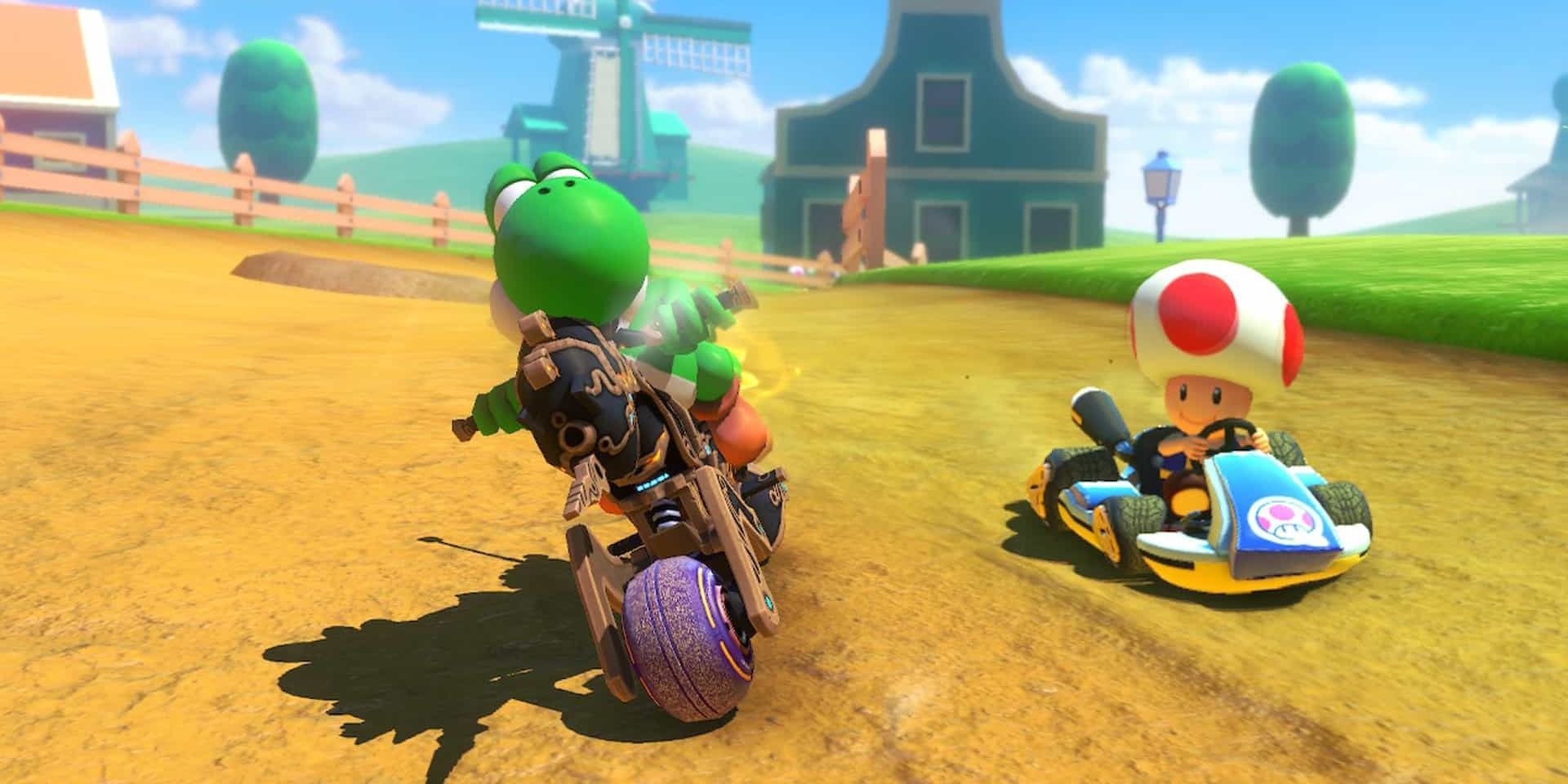 Yoshi Racing Toad Dans Mario Kart 8