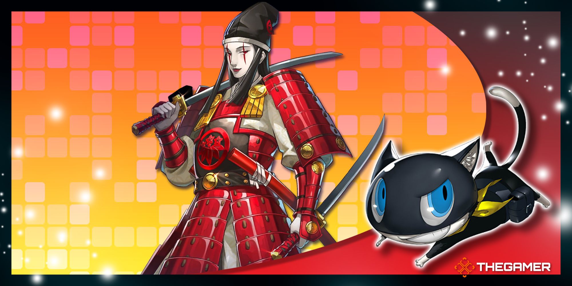 yoshitsune on an ombre background in our red persona 5 royal p5r frame how to fuse yoshitsune persona 5