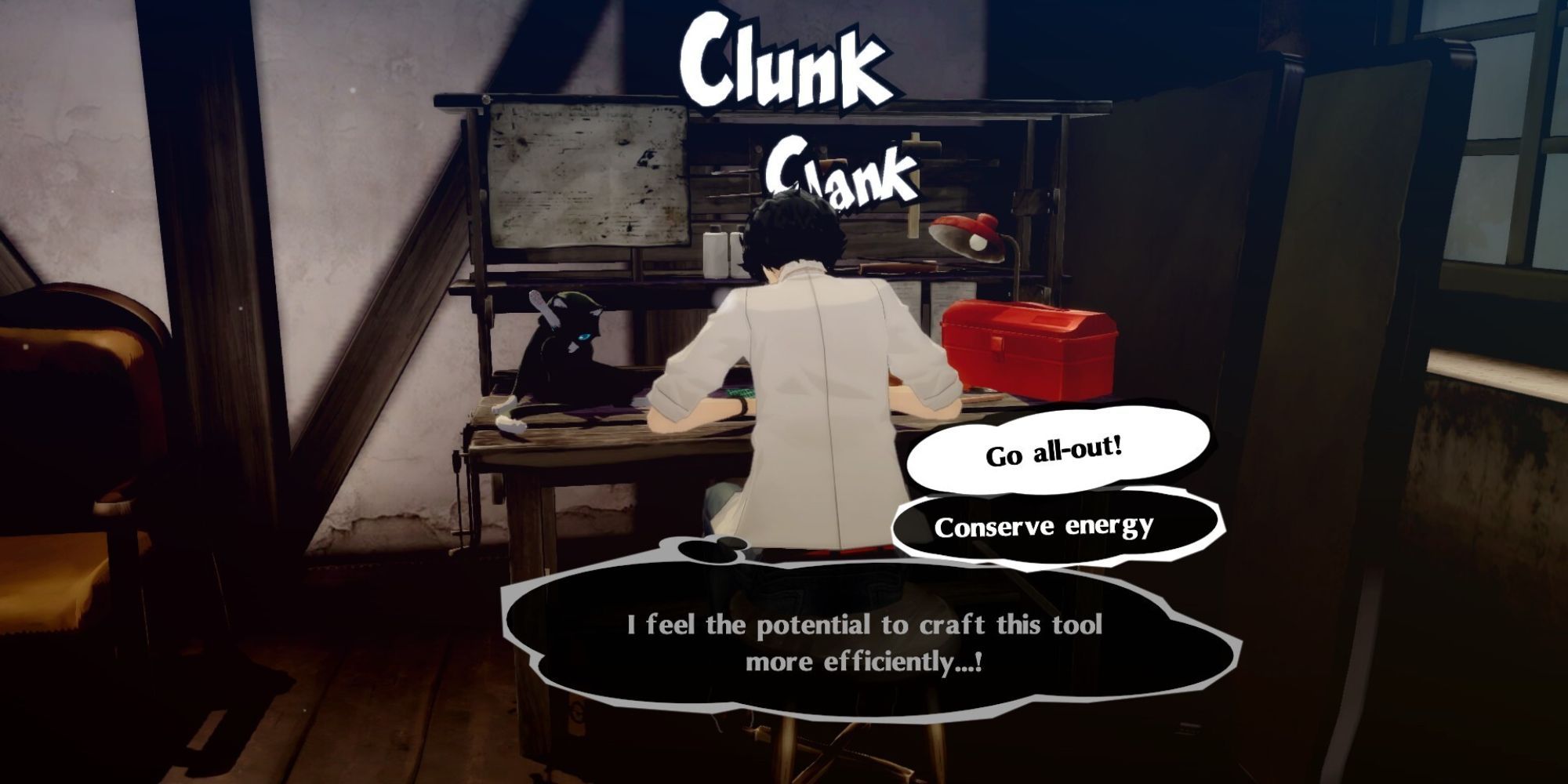 Persona 5 Royal - Modded screenshot shows Joker crafting infiltration tools in his bedroom