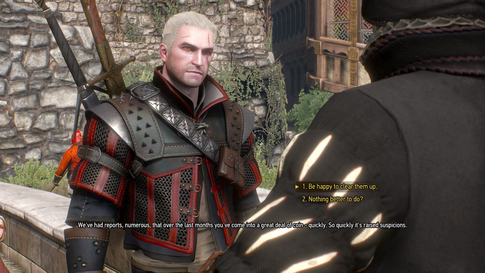 Screenshot of a dialog menu from The Witcher 3 that presents the player with two choices.