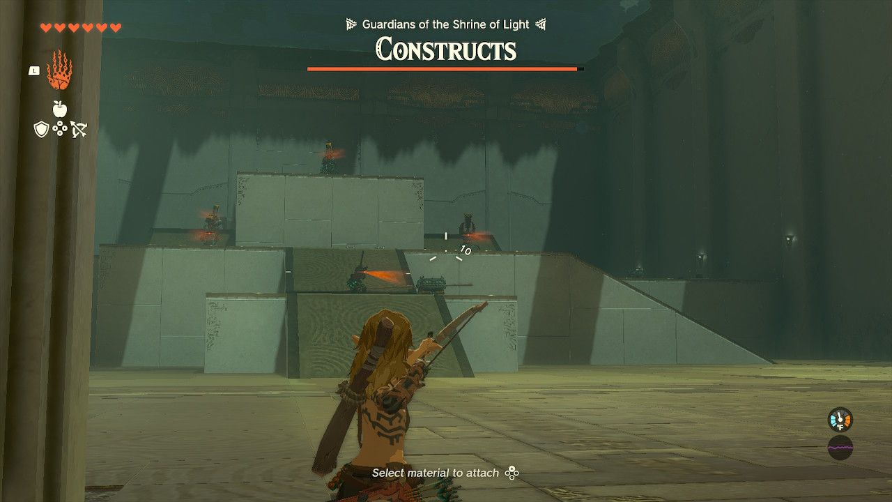 Link shoots arrows at allied robots and activates them in enemy rooms