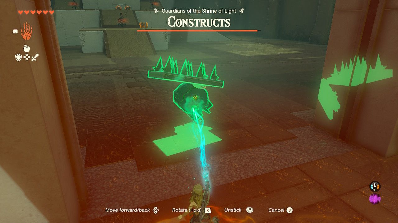 Link places allied robots in the Constructs Room.