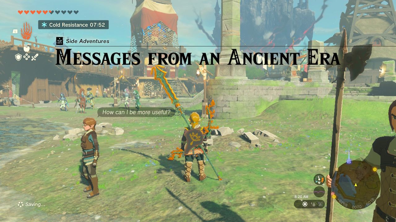 Link Starts the Ancient Era Quest at Lookout Landing