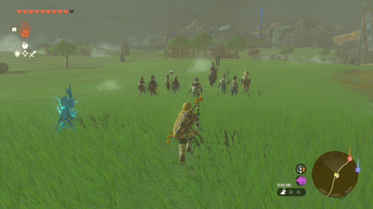 Link Runs To Join Hoz At First Hyrule Field Location near Ruins