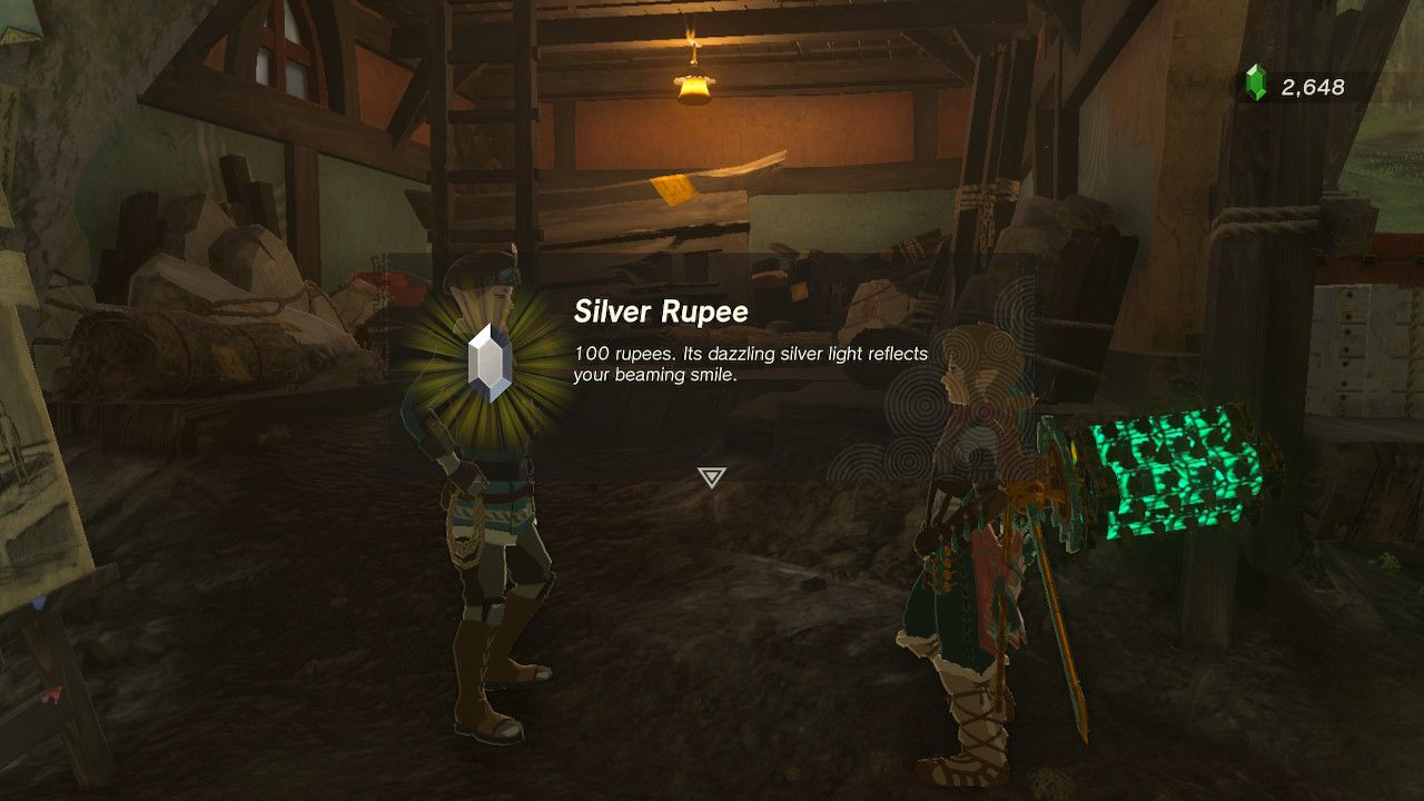 Wortsworth gives Link Rupees as a reward for showing pictures of the tablet