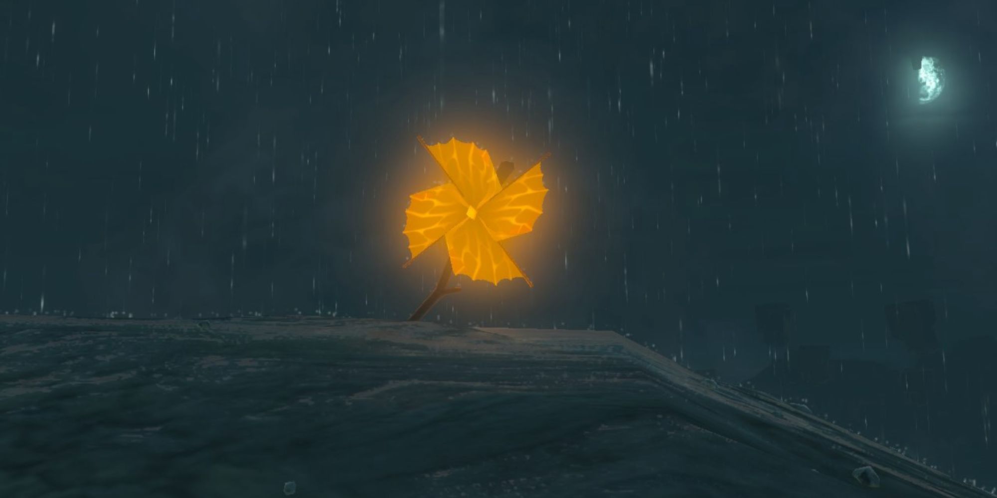 The Legend of Zelda: Tears of the Realm - A Glowing Windmill on a Rainy Night