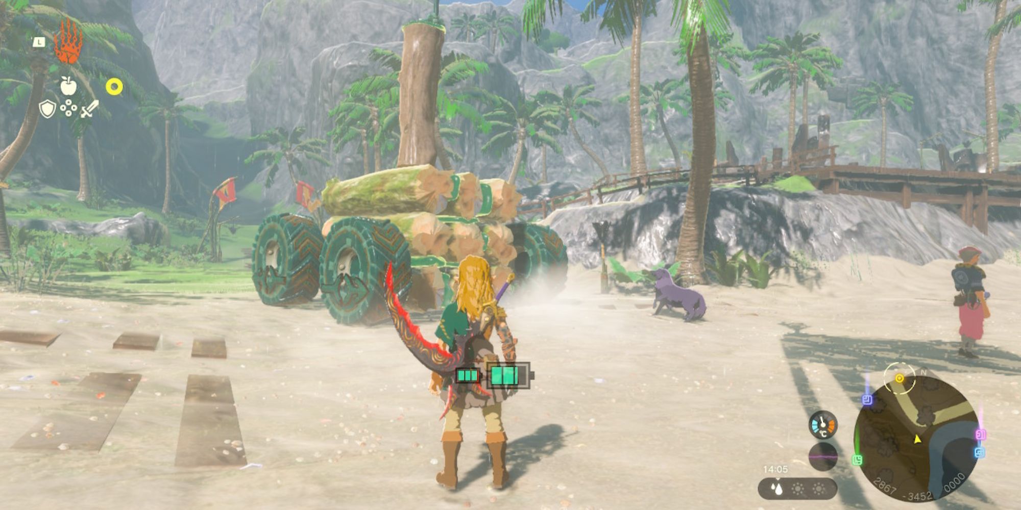 Zelda Tears Of The Kingdom big vehicle made out of logs