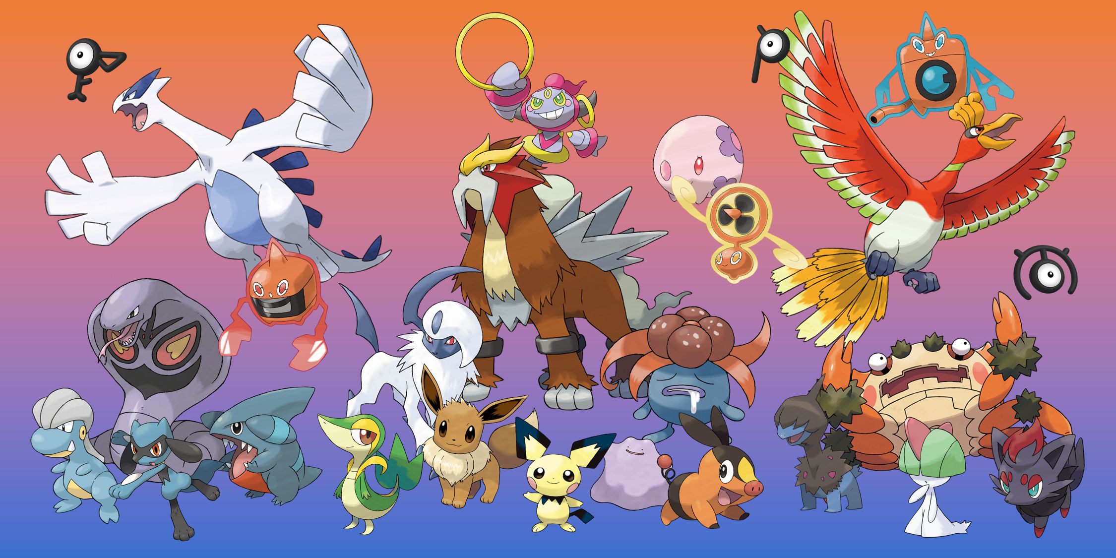 Pokemon with five-letter names: Azelph, Lugia, Entei, Tepig, Sniby, Clawf, and more.