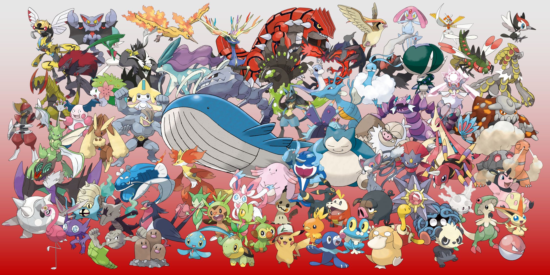 Pokemon with 7 letter names: Pikachu, Groudon, Wylord, Snorlax, Turtwig, Lucario and more.