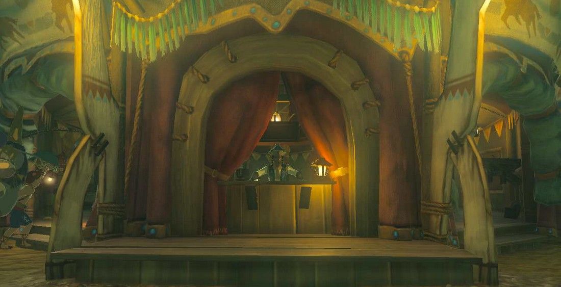 a camera shot of the boarding counter at the stables in the legend of zelda tears of the kingdom