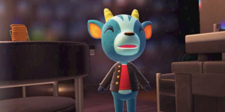 a close-up of Bruce in Animal Crossing New Horizons