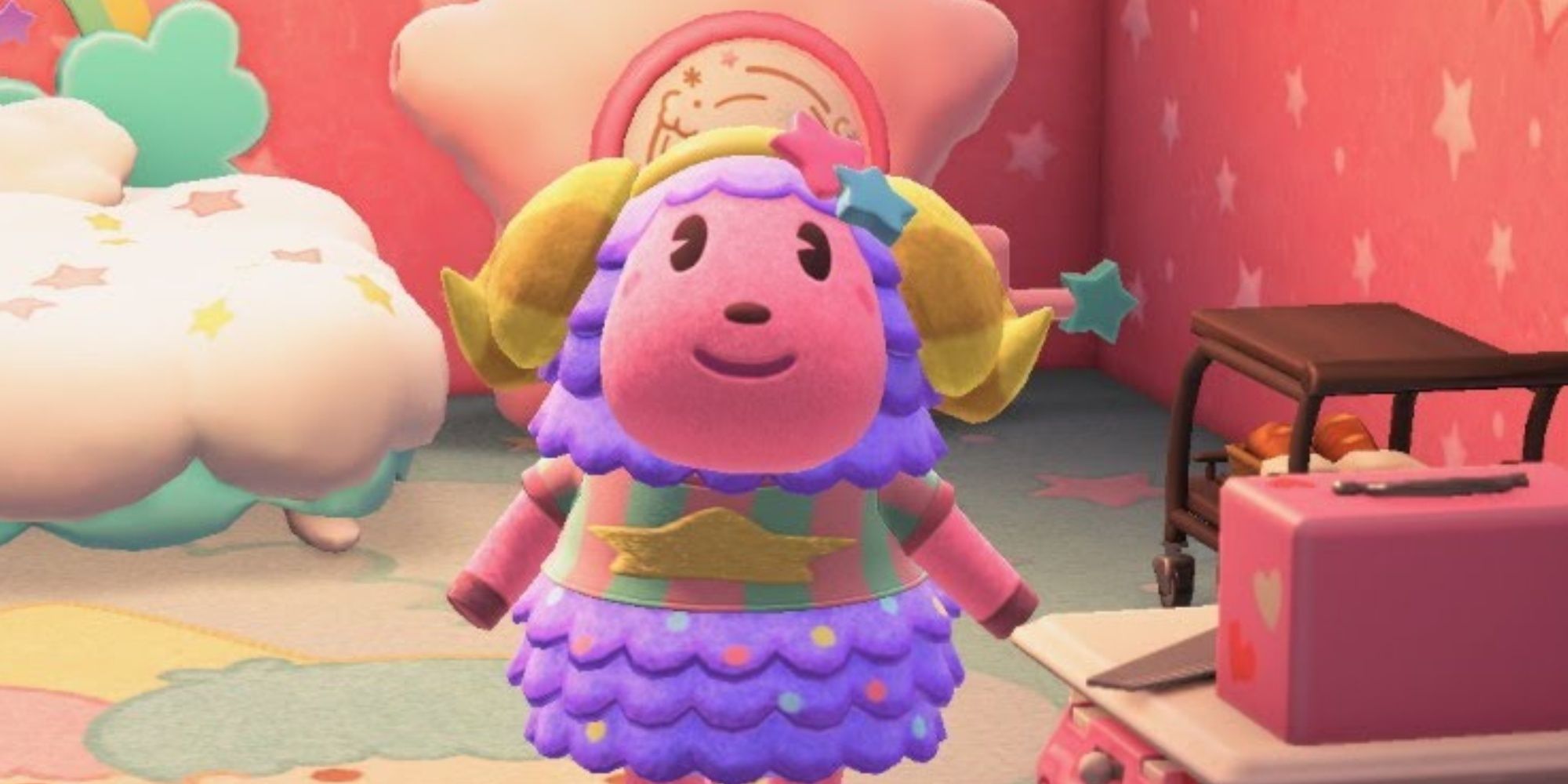 A close-up of Etoile in her Animal Crossing New Horizons house