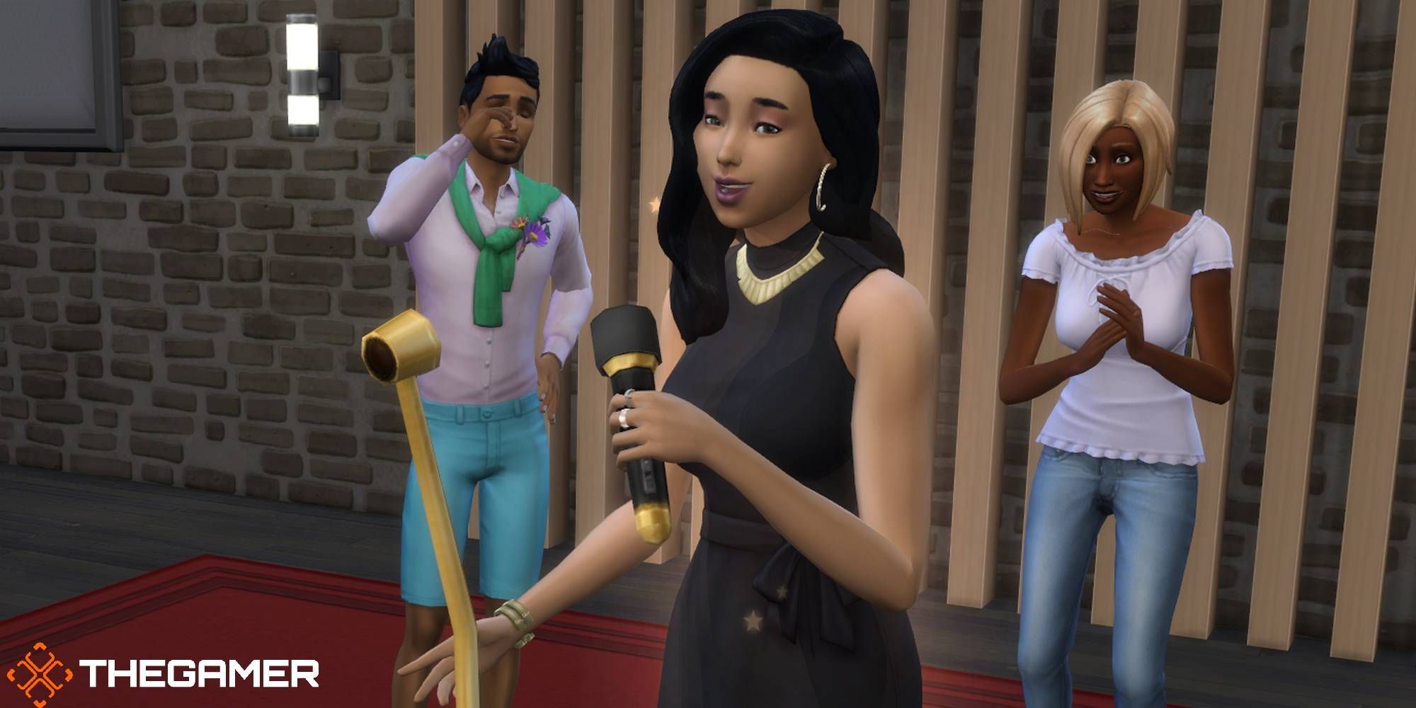 a sim singing at a night club with fans cheering for her in the sims 4 singer career sims 4 singing career