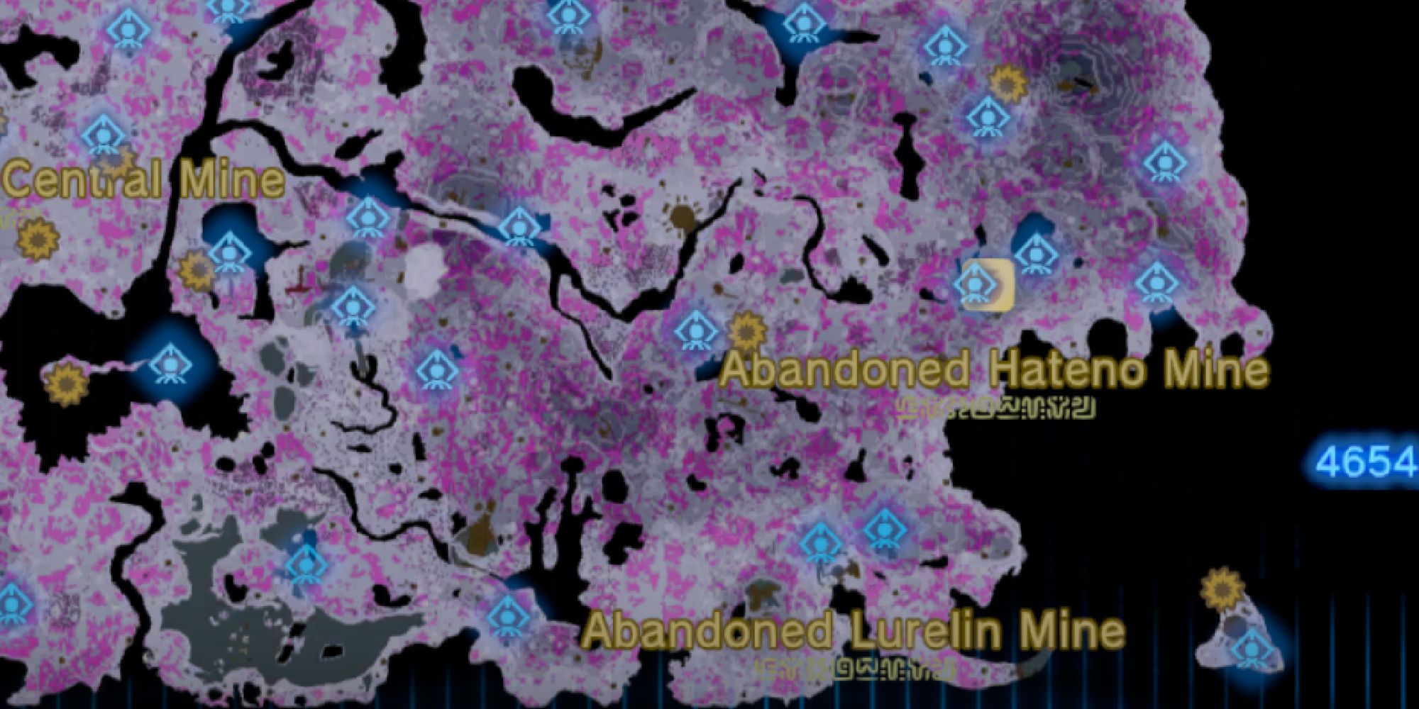abandoned hateno mines shown on map in tears of the kingdom