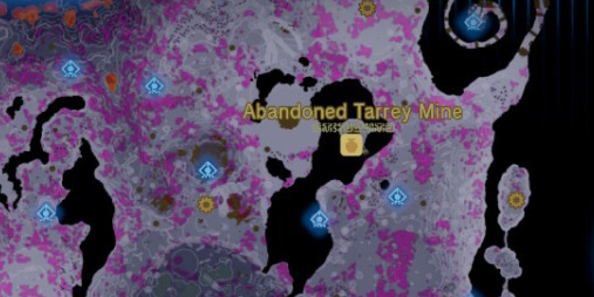 abandoned tarrey mine shown on map of the depths