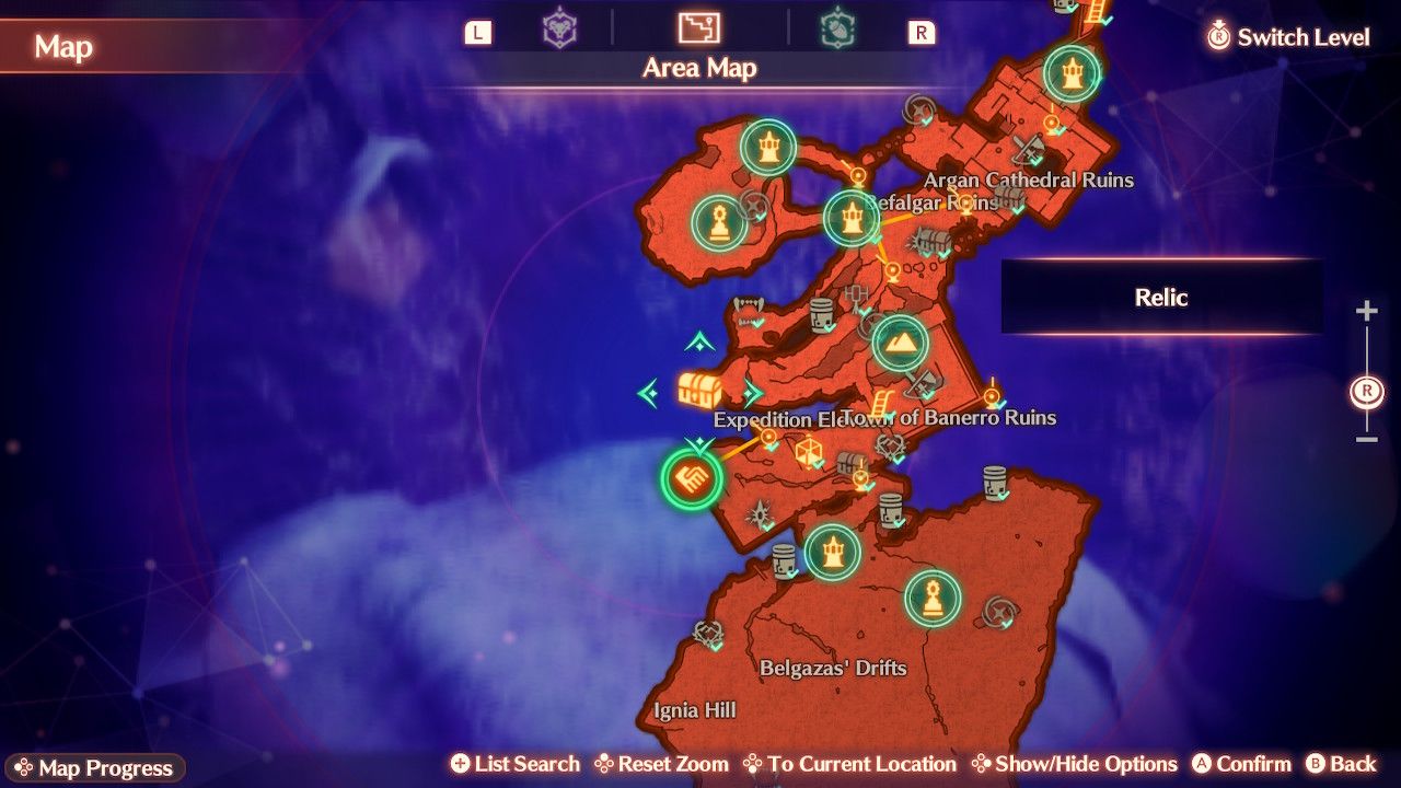 Map location for the twelfth accessory unlock set in Xenoblade Chronicles 3: Future Redeemed.