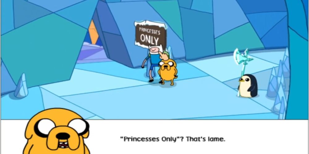 Adventure Time Legends of Ooo - Jake Making Fun Of Ice King's Sign