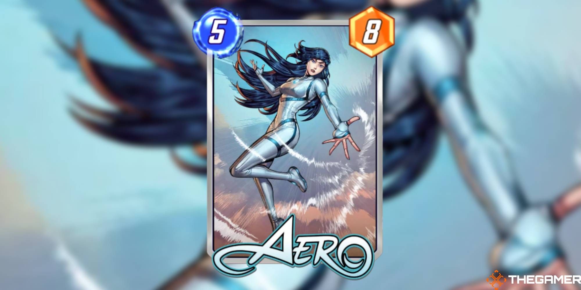 Aero from Marvel Snap with blurred background