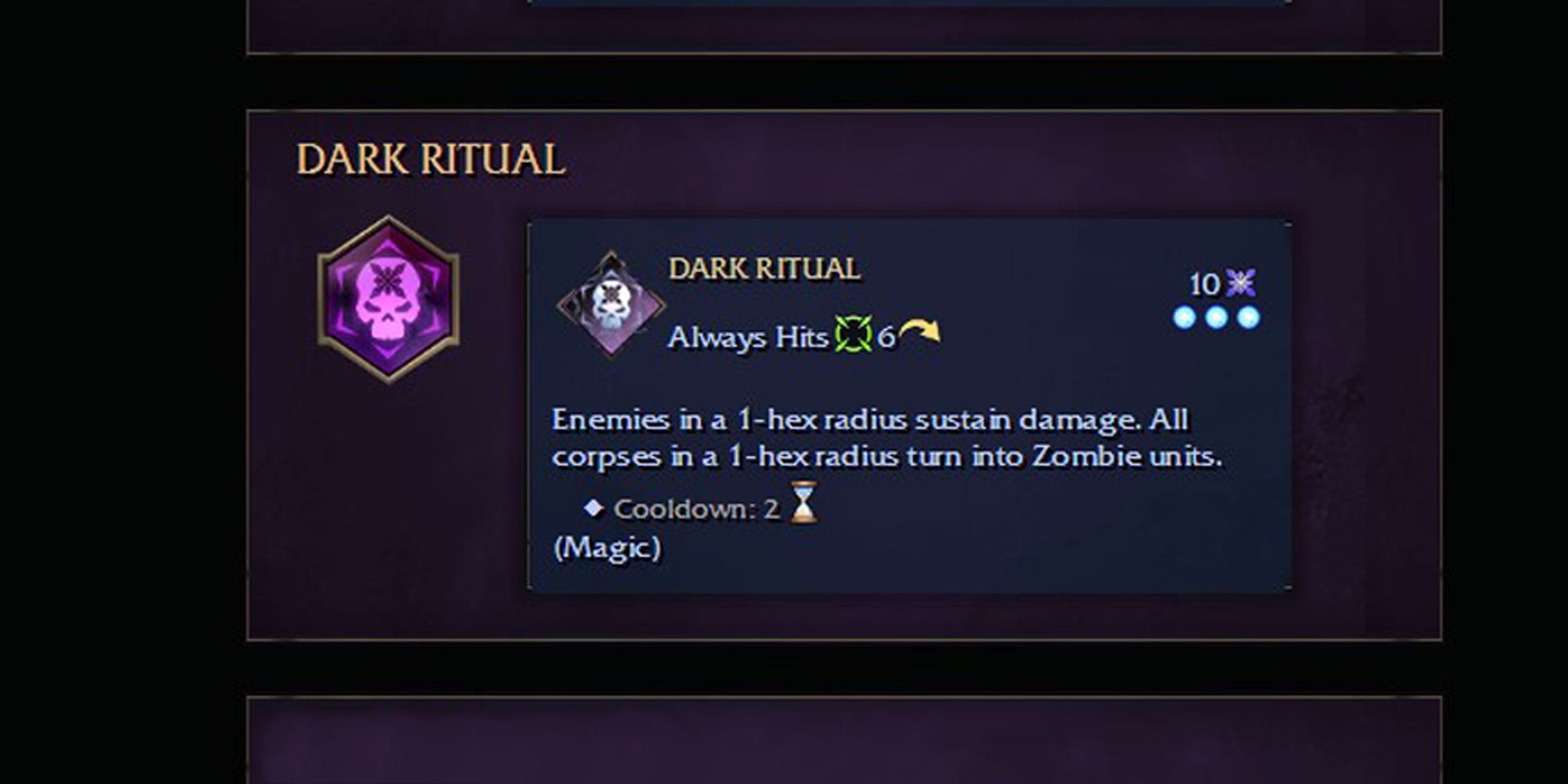 Age of Wonders 4: Dark Ritual Skill Stats