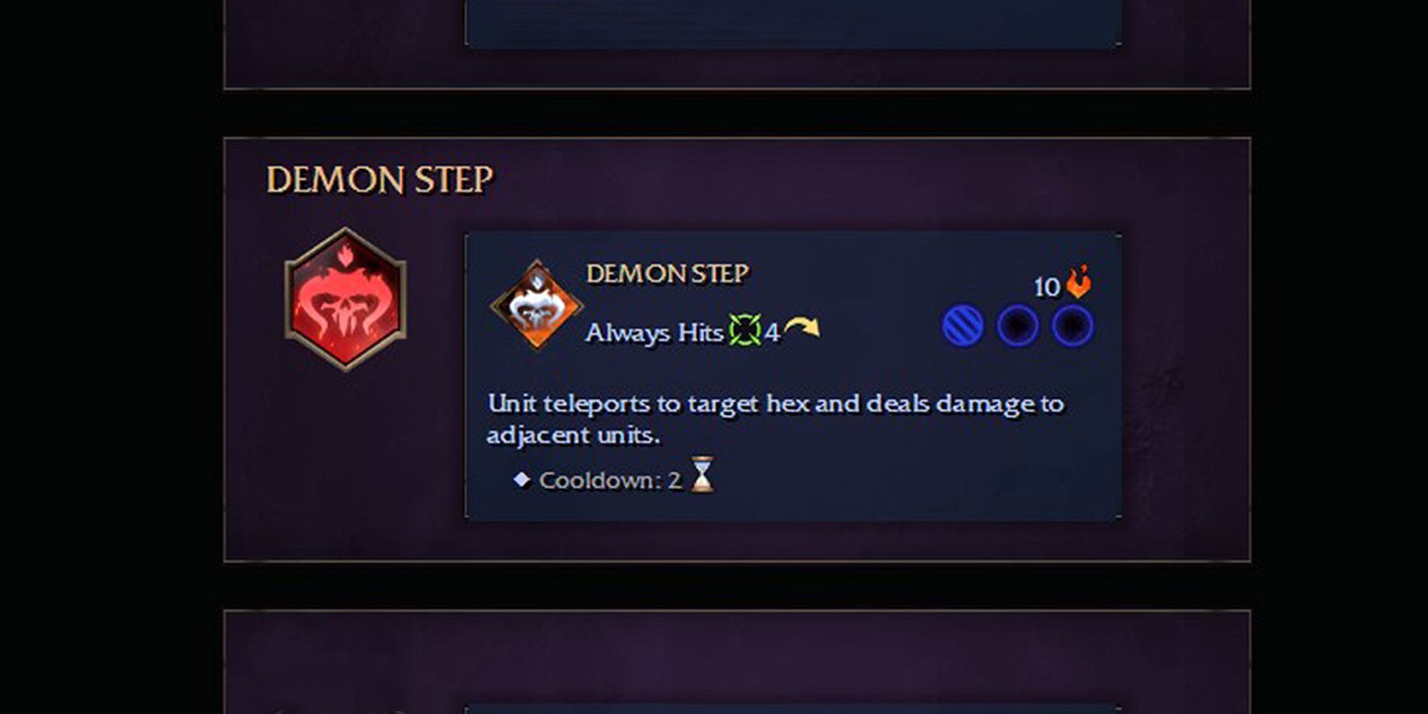Age of Wonders 4: Demon Step skill stats