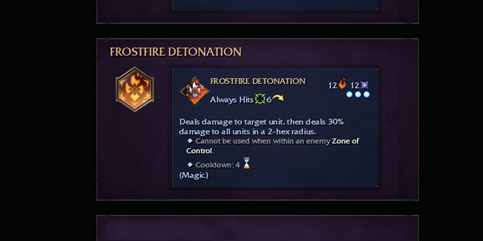 Age of Wonders 4: Frostfire Detonation skill stats