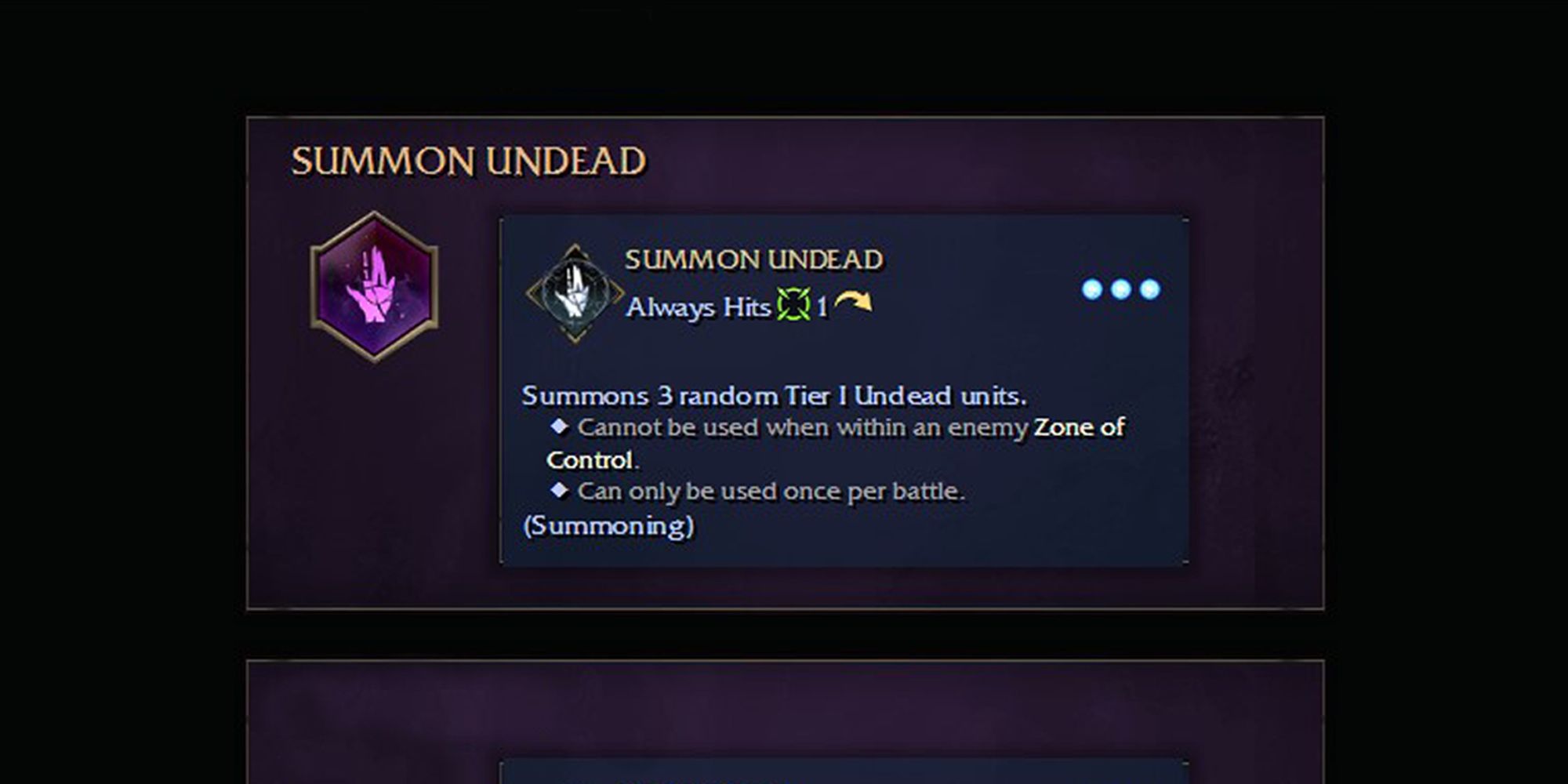 Age of Wonders 4: Summon Undead Skill Stats