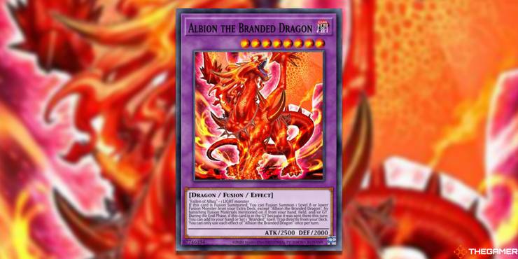 albion the branded dragon full card with gaussian blur yugioh tcg