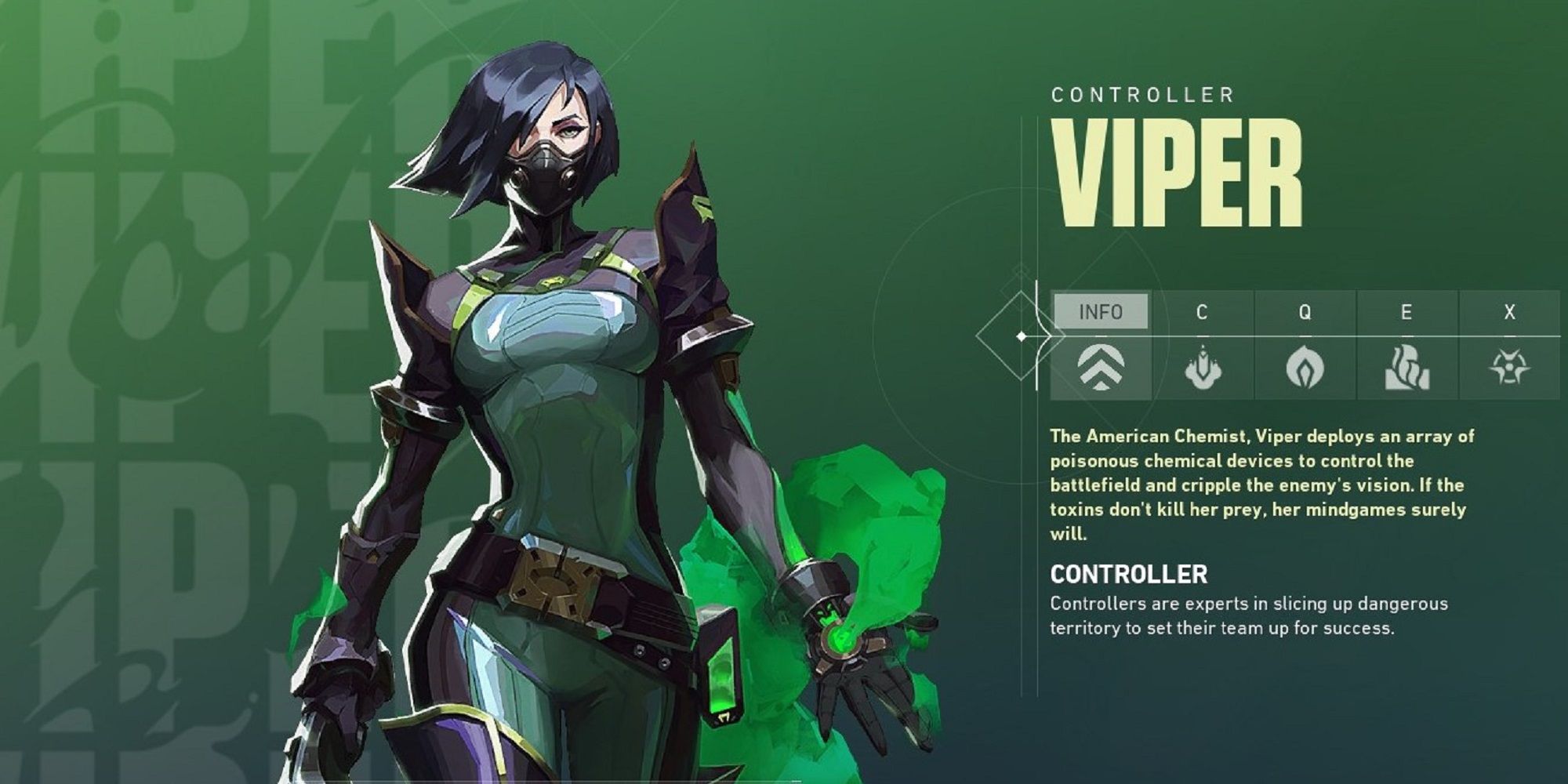 An image of Valorant's Viper agent menu.