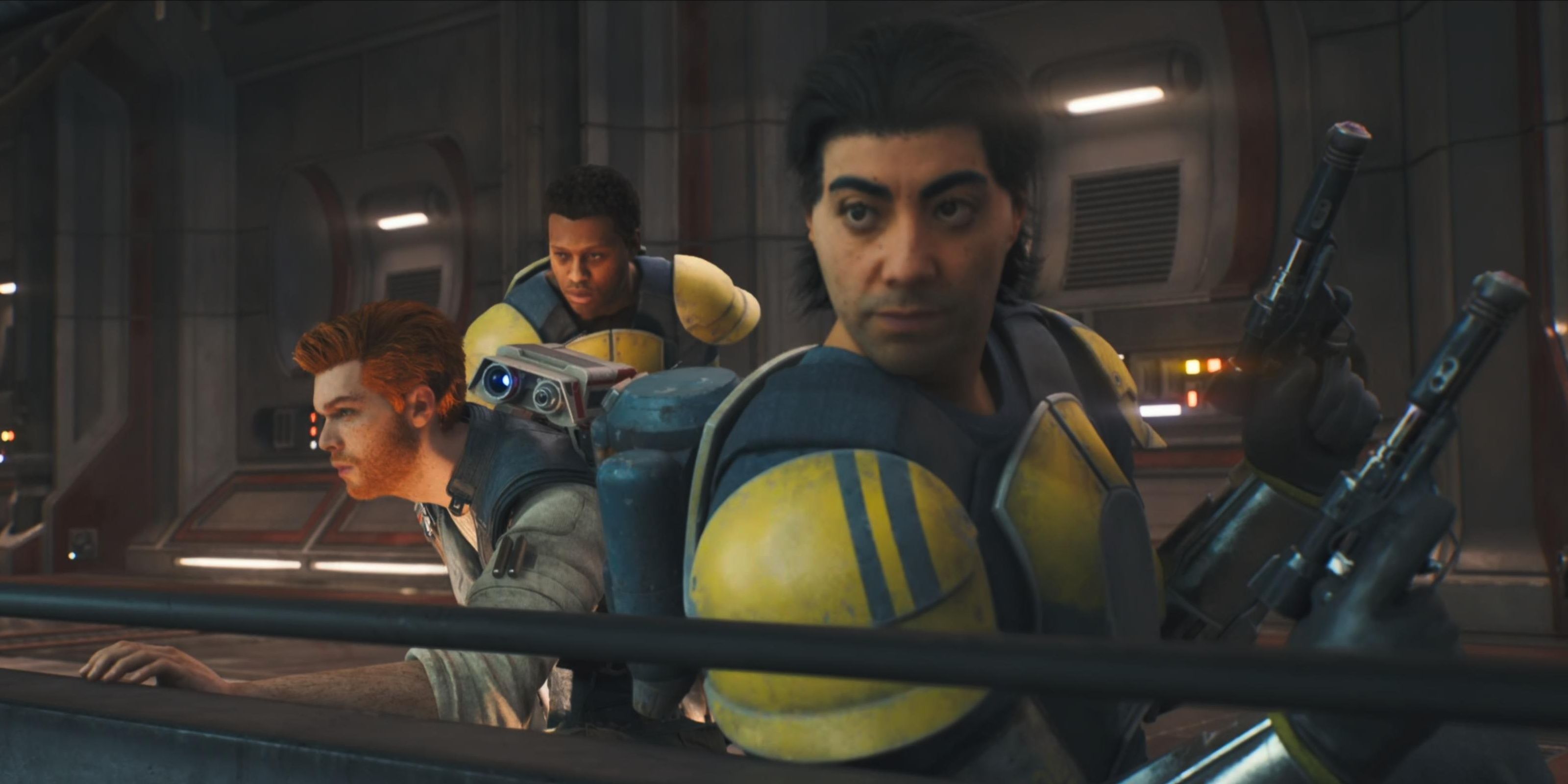 Bode with Cal and Bravo on Coruscant In Star Wars Jedi: Survivor