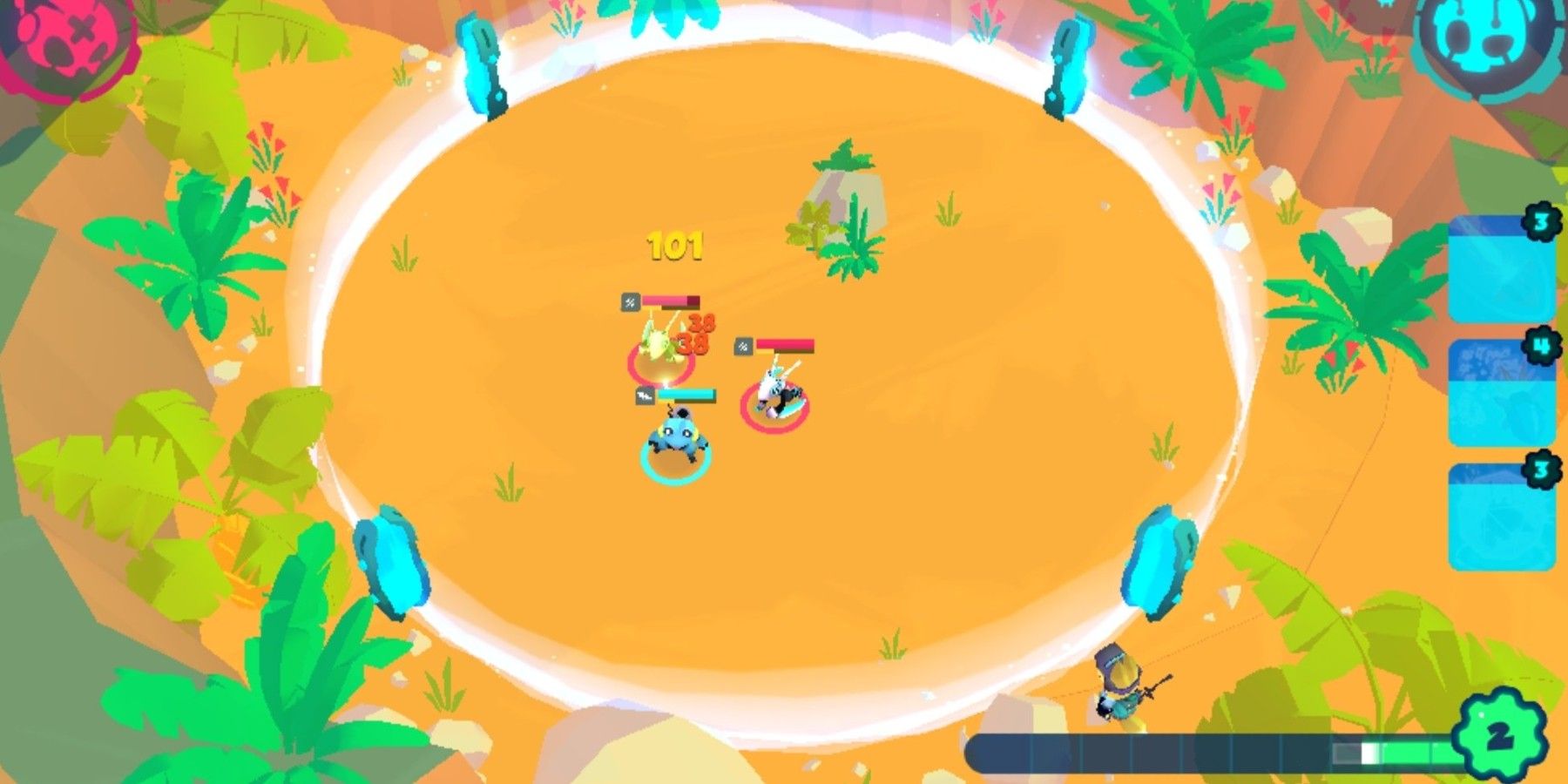 Botworld Adventure multiplayer fight in circle battle arena