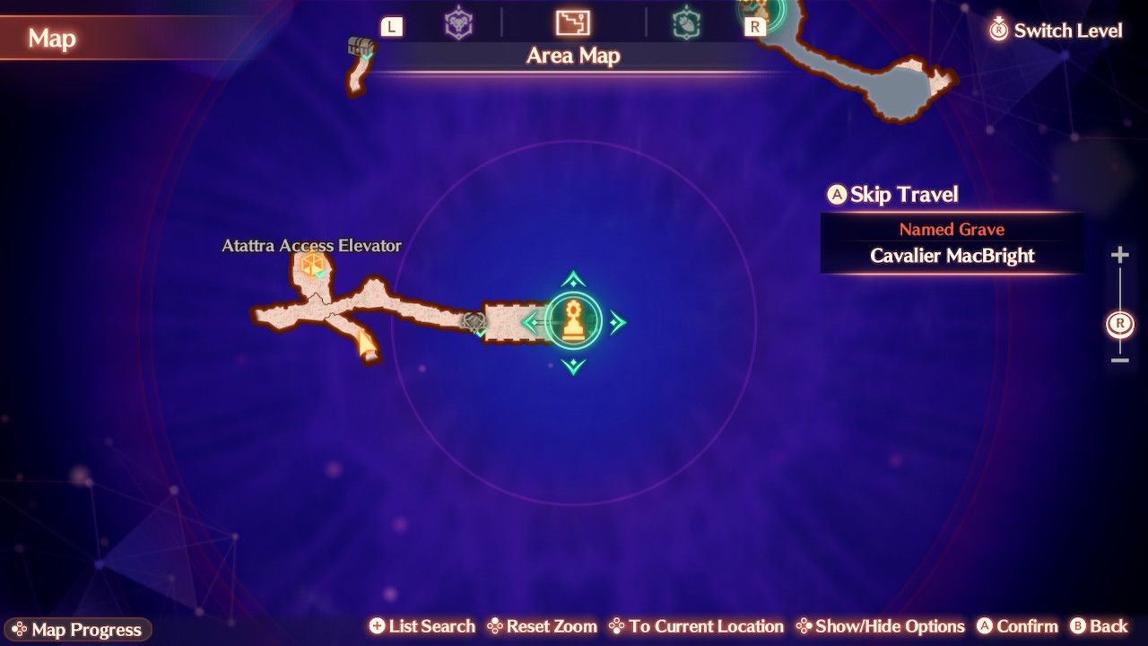 The map location for the Cavalier MacBright in Xenoblade Chronicles 3: Future Redeemed.