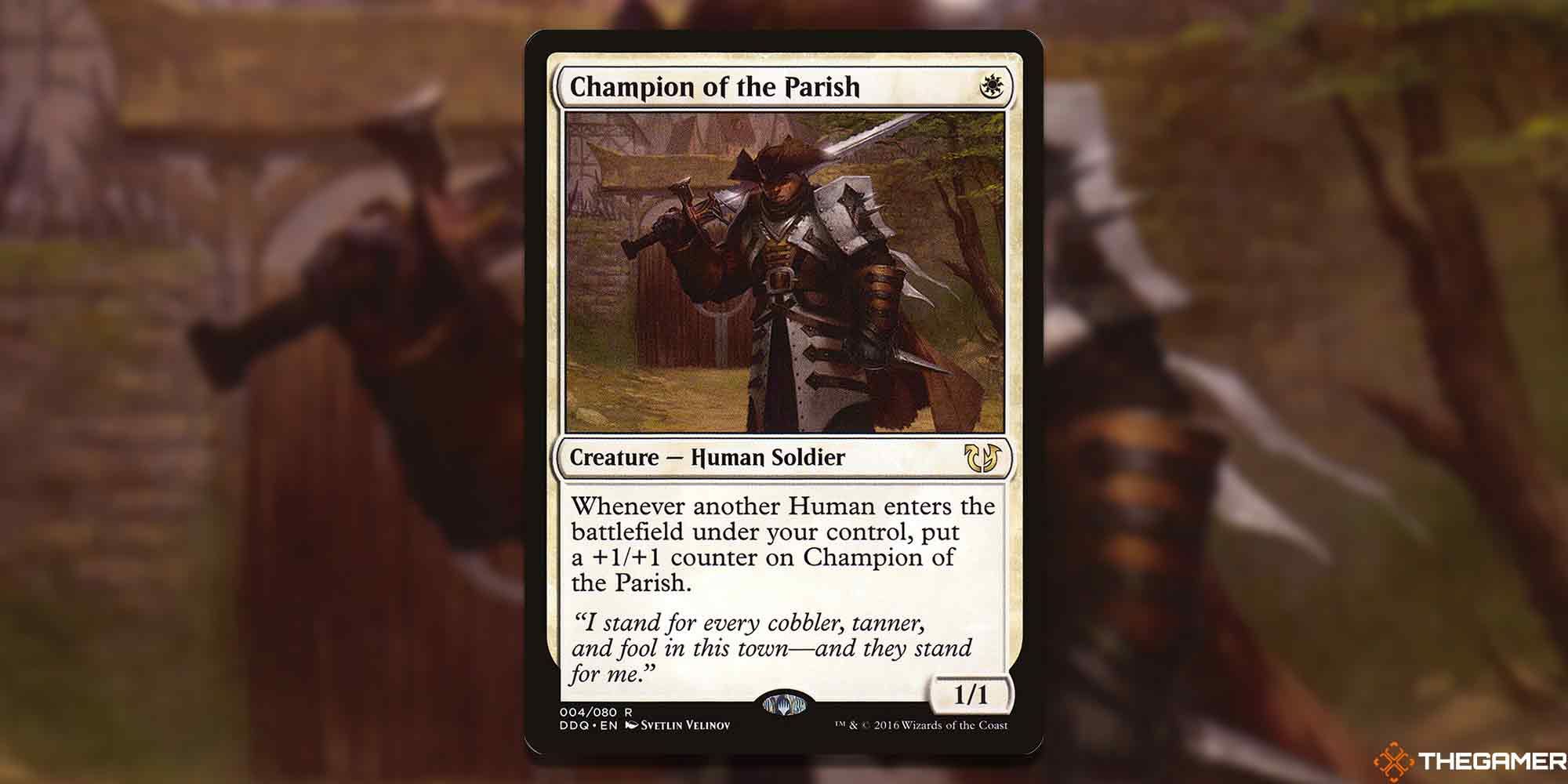 Image of the Champion of the Parish  card in Magic: The Gathering, with art by Svetlin Velinov