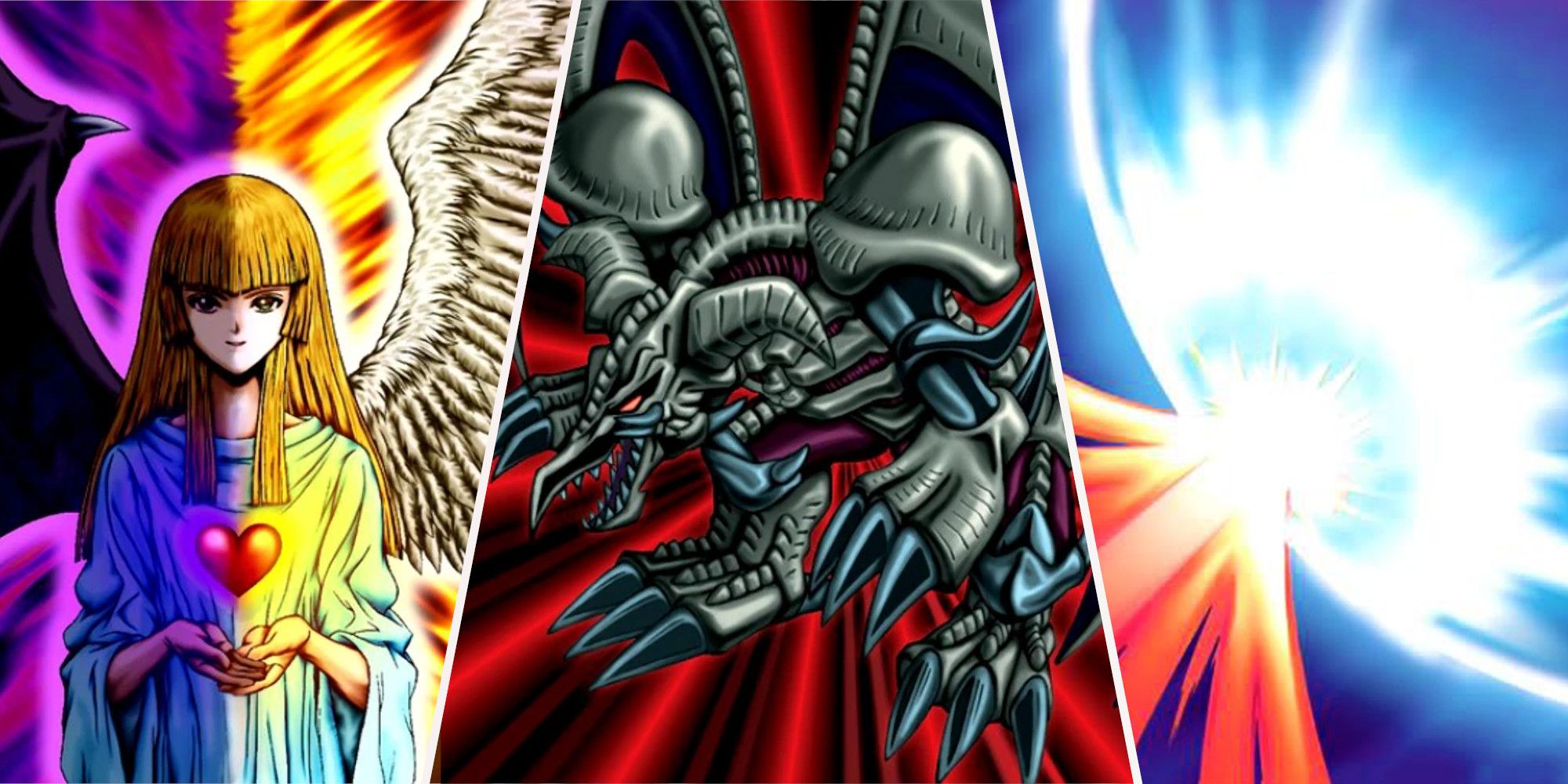 Change Of Heart, Black Skull Dragon, and Mirror Force Card Art from YuGiOh