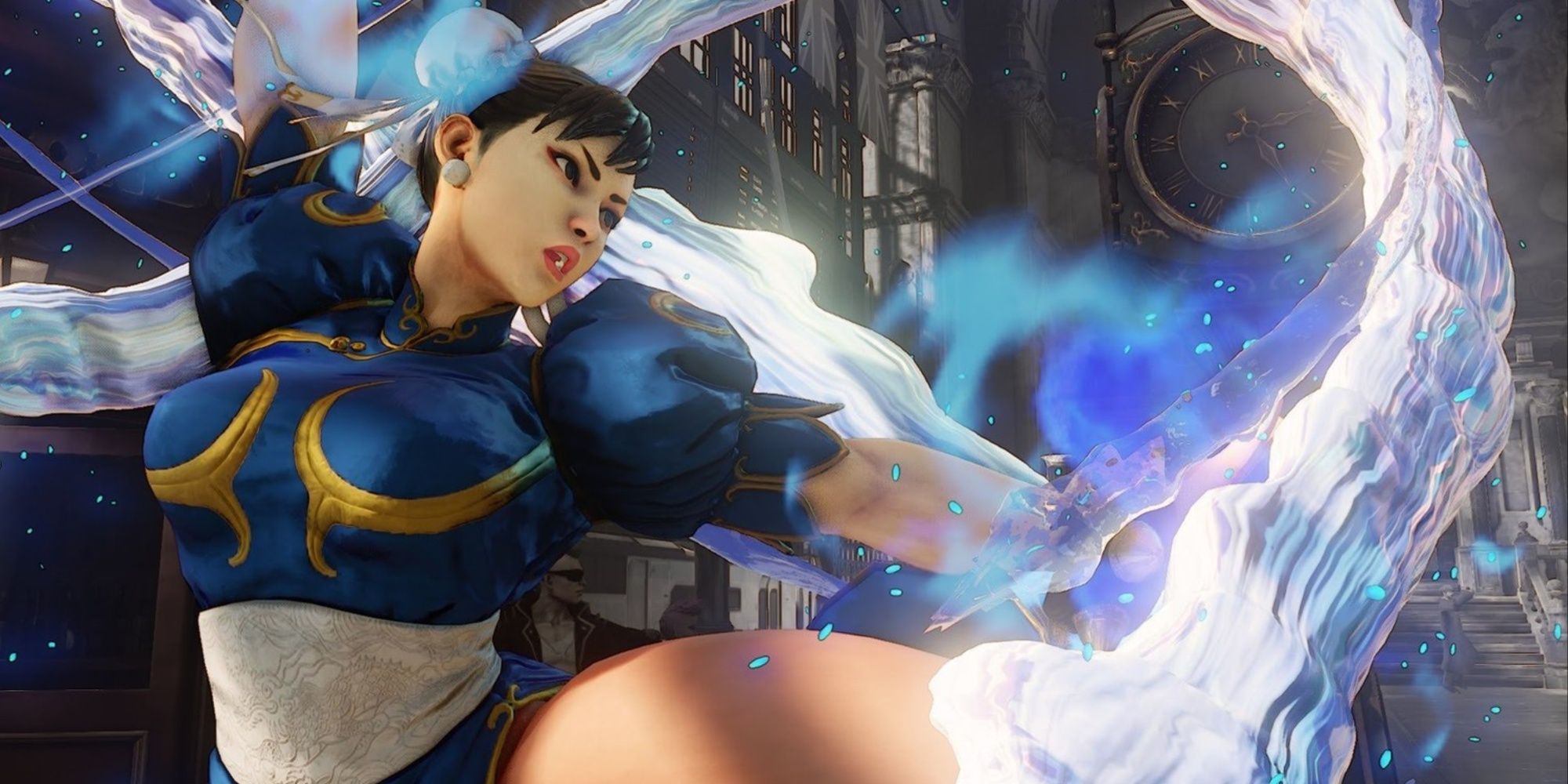 Chun-Li's Spinning performing Bird Kick in street fighter