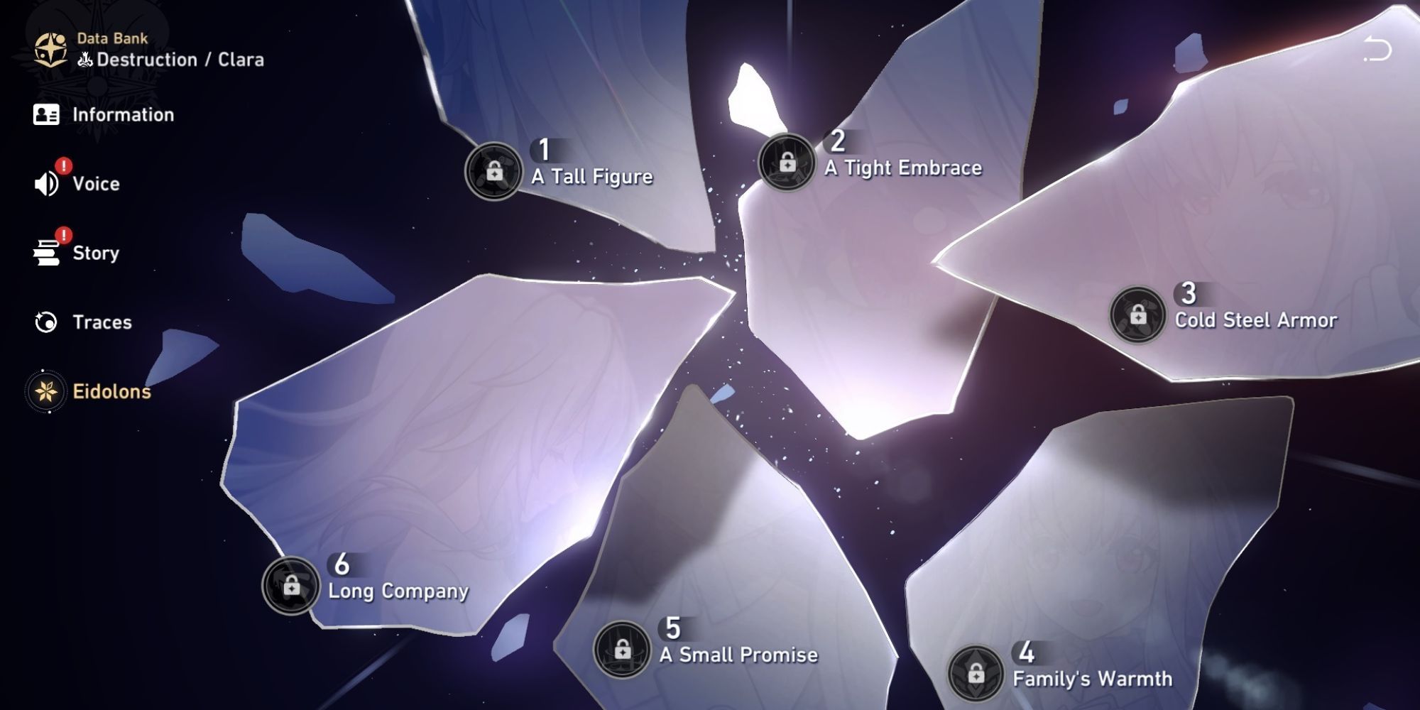 Honkai: Star Rail - Clara's character screen showing her Eidolons