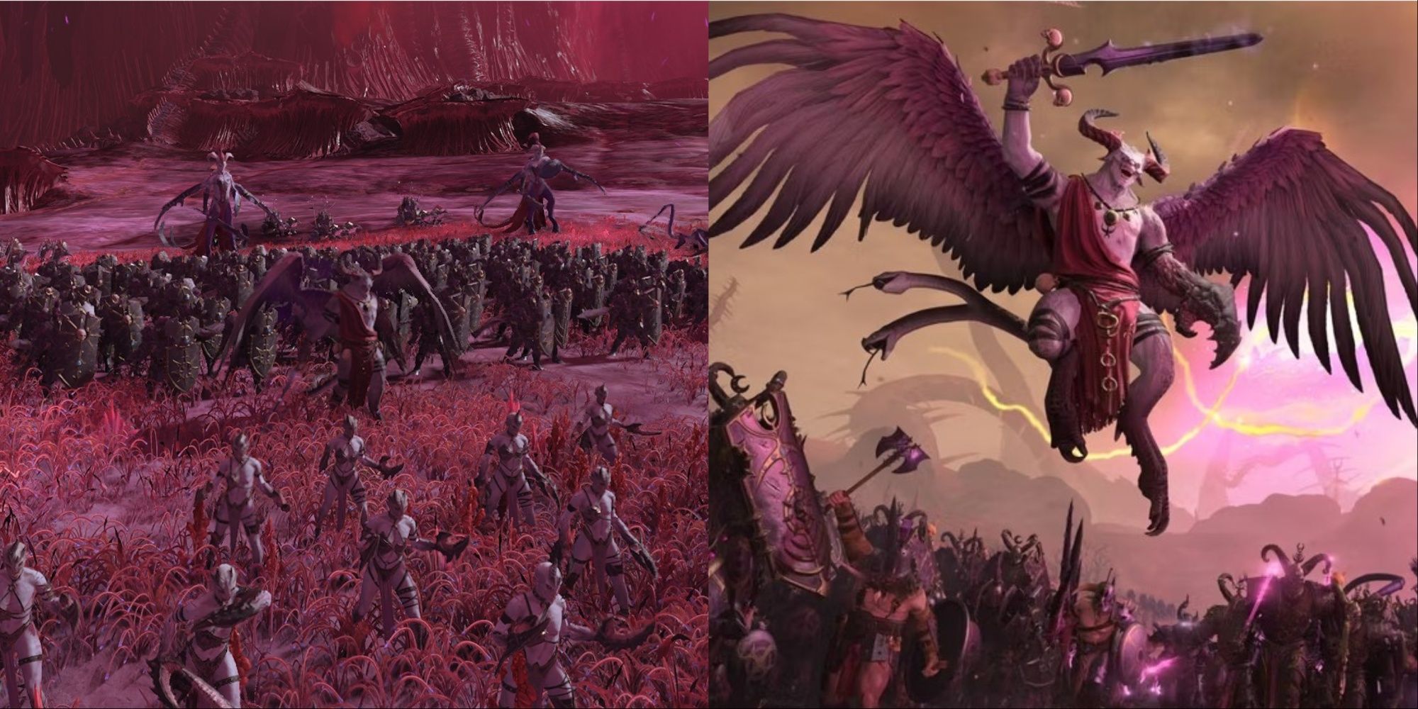 Slaanesh Army And Azazel In Total War Warhammer 3