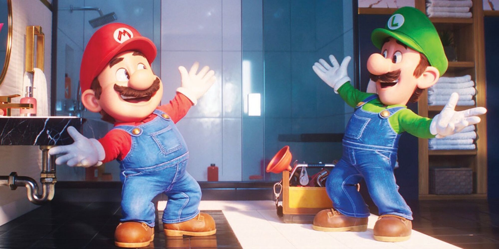 Mario and Luigi about to hug