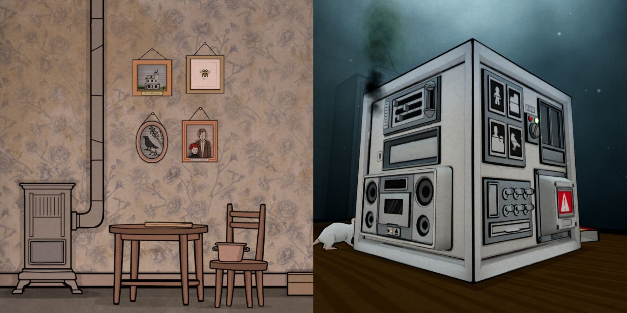The Past Within: The Mansion And The Puzzle Box Seen On Both Player Screens