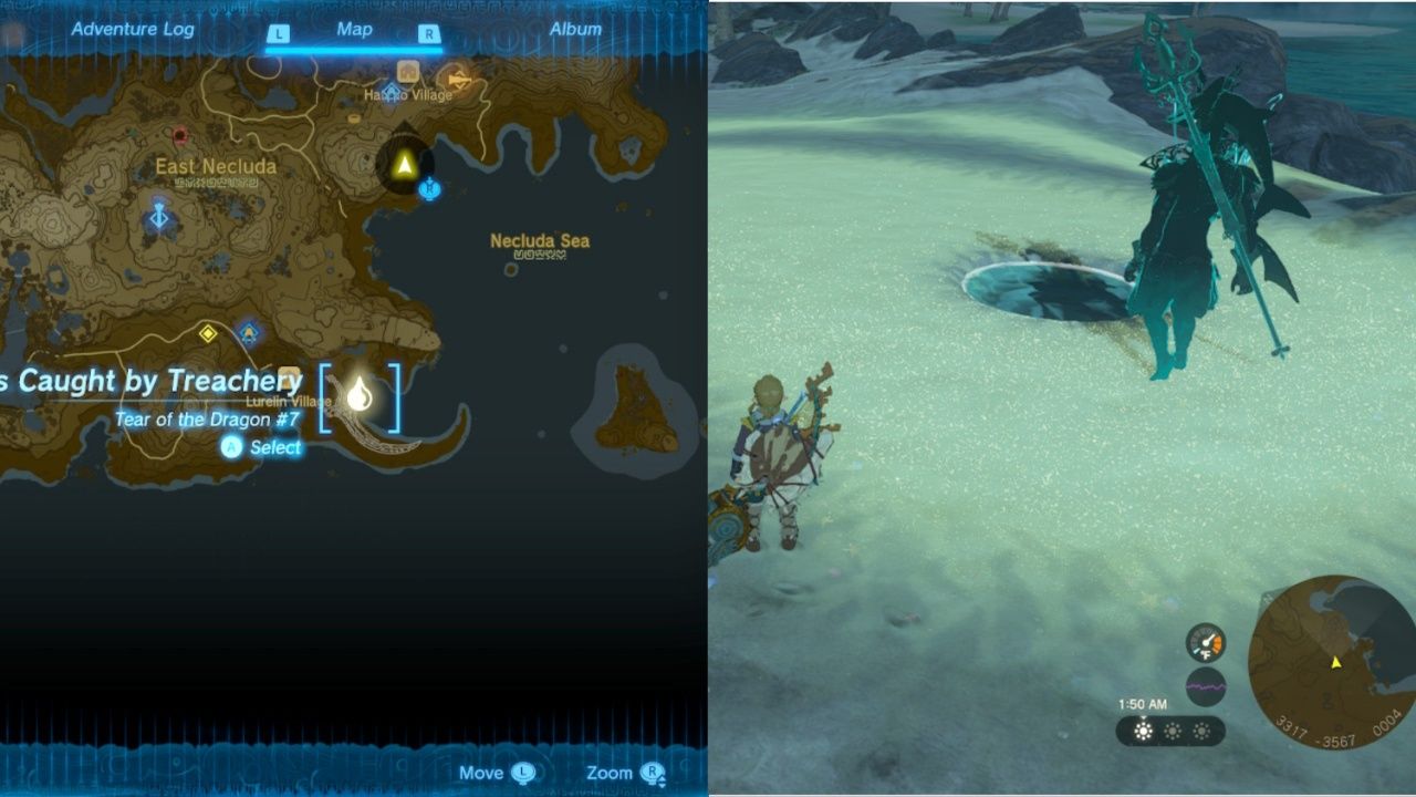 Lurelin Village Dragon Tear Map Location And Link And Sidon Find Birds Eye