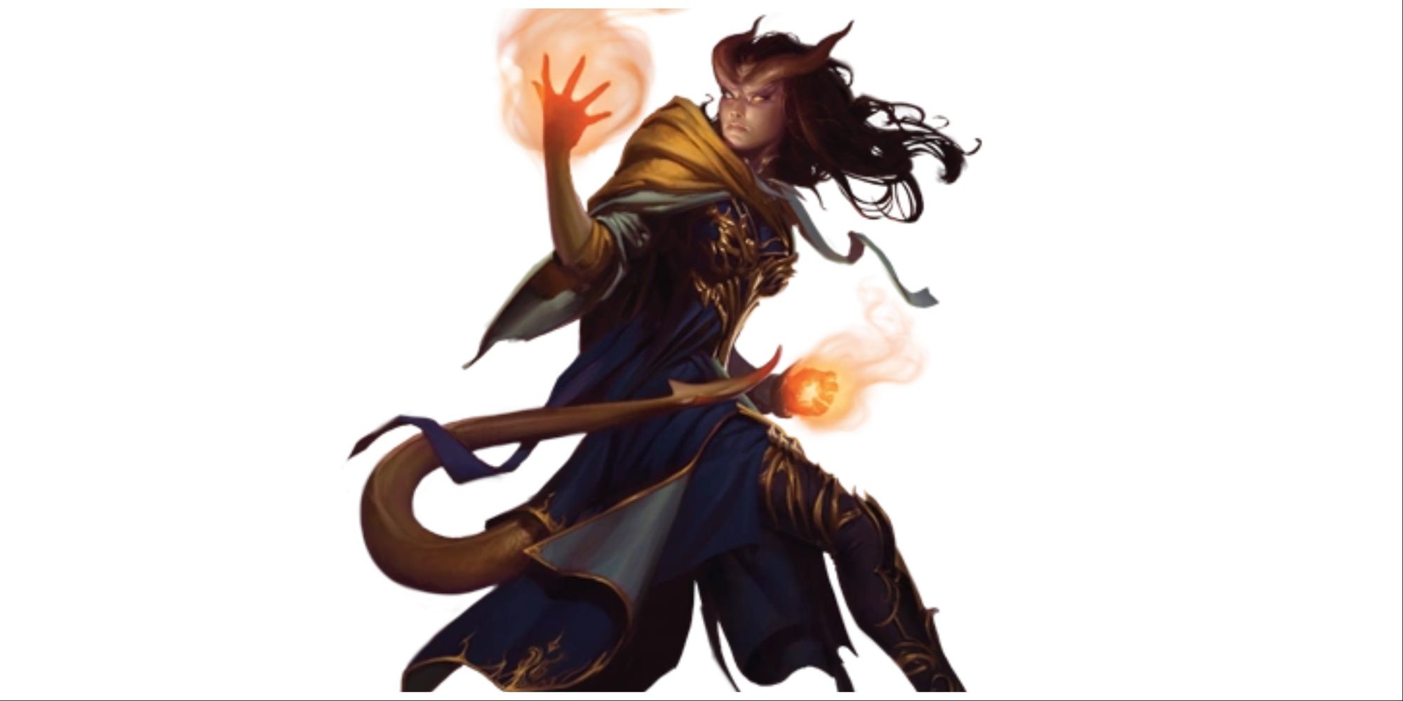 Warlock Tiefling using magical fire in Dungeons & Dragons