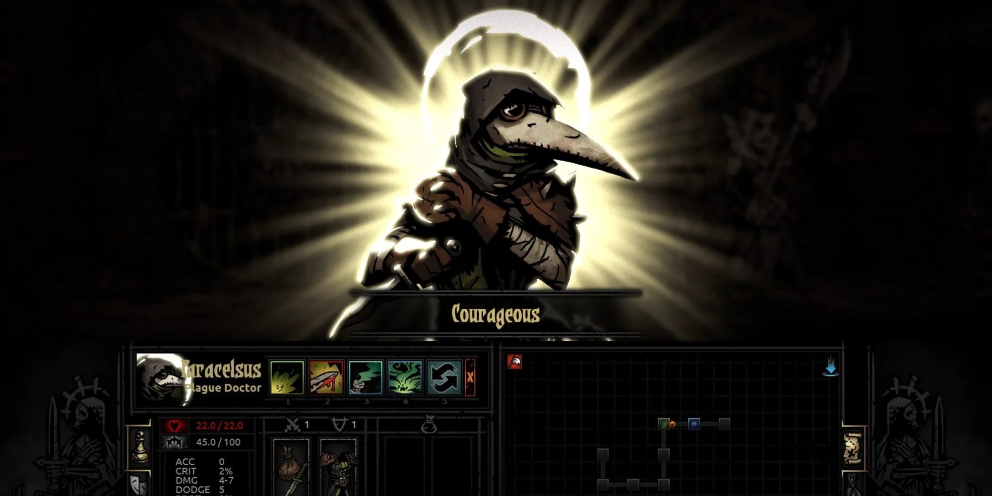 Darkest Dungeon Plague Doctor becomes Courageous