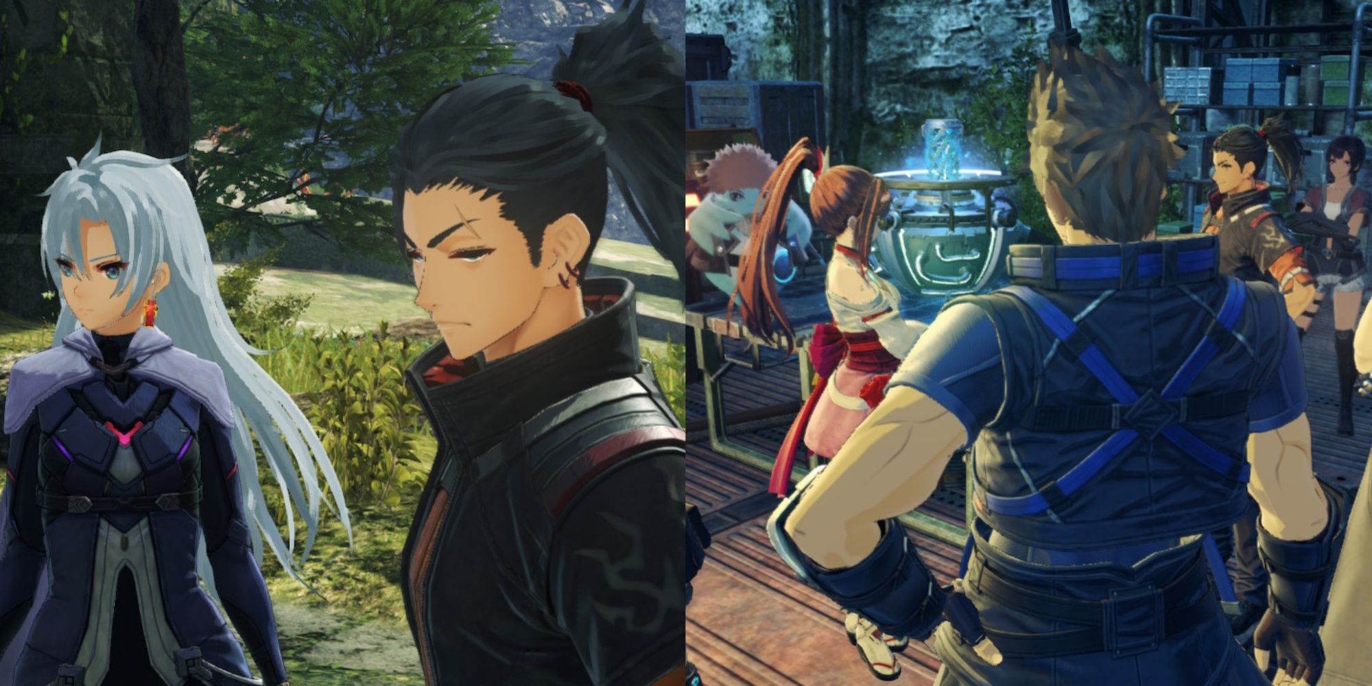 A collage of A, Matthew, Riku, Glimmer, Rex, and Panacea in Xenoblade Chronicles 3: Future Redeemed.