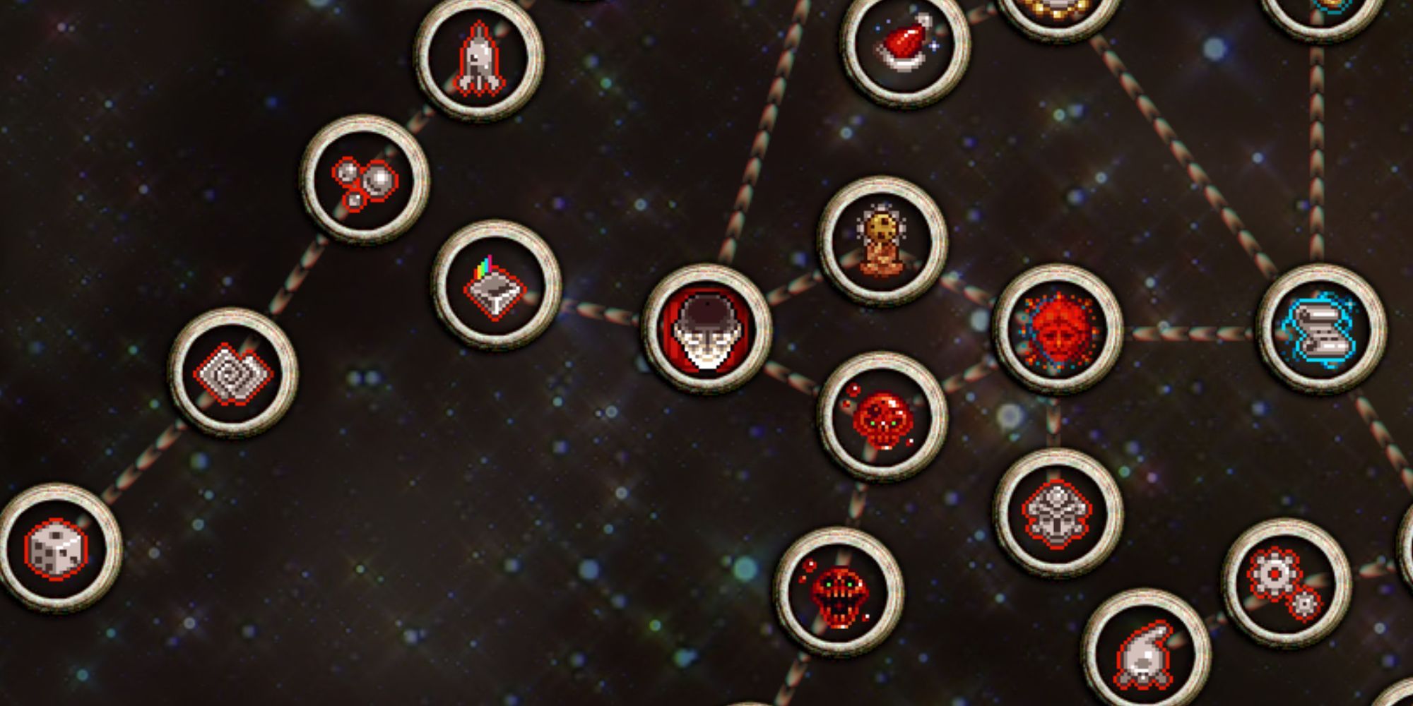 Cookie Clicker's heavenly upgrade screen displays a variety of circular icons.