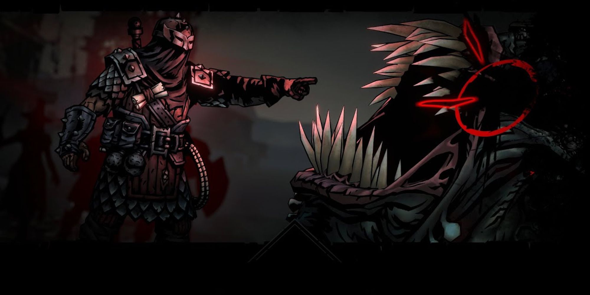 darkest dungeon 2 bounty hunter pointing at monster